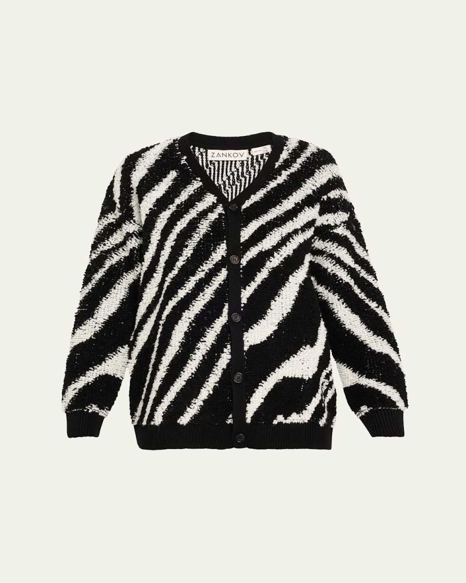 Christian Stripe Mohair Wool Cardigan